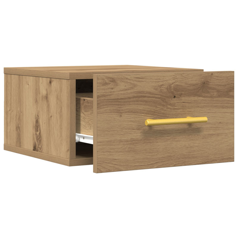 35cm W Manufactured Wood Bedside Table, Artisan Oak