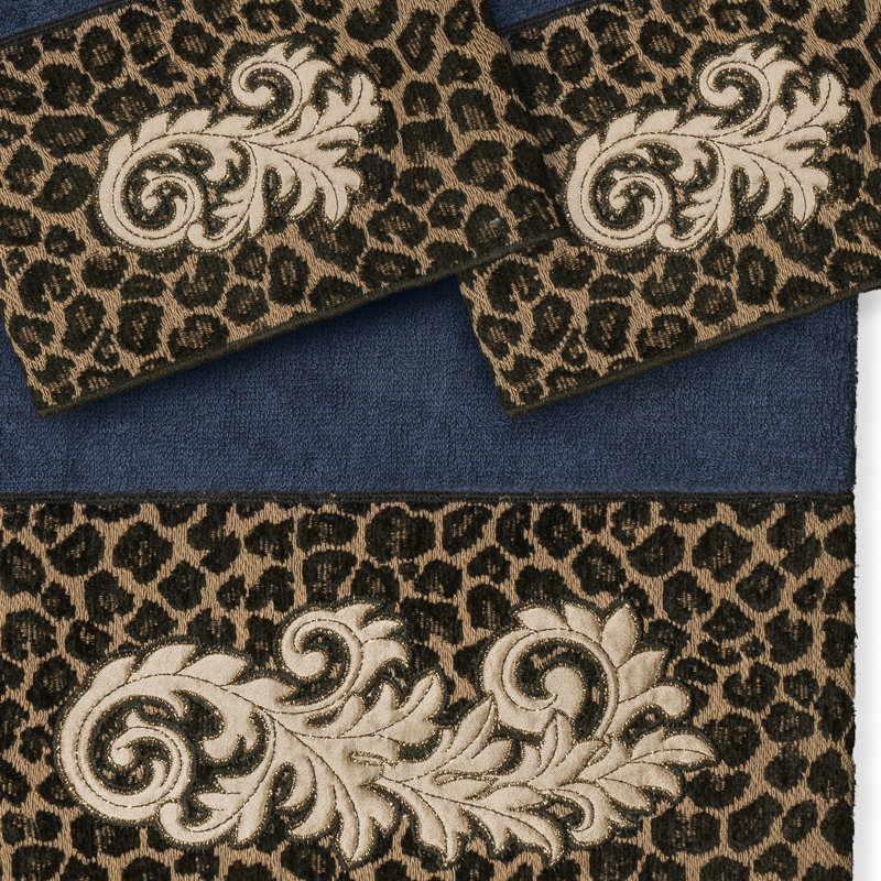  3 Piece Turkish Cotton Towel Set, Midnight Blue