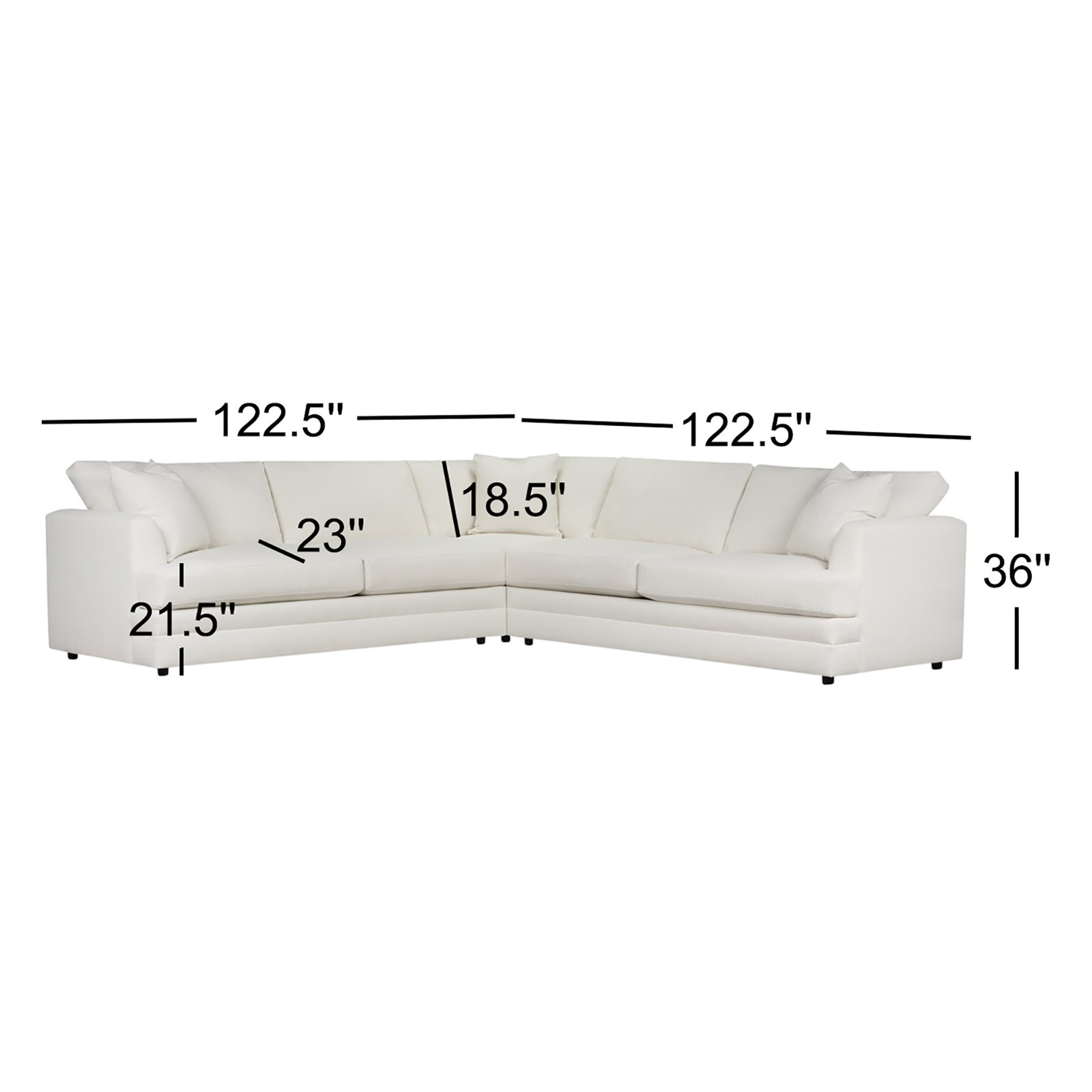 Edan L-Sectional, Macarena Light Gray Canvas