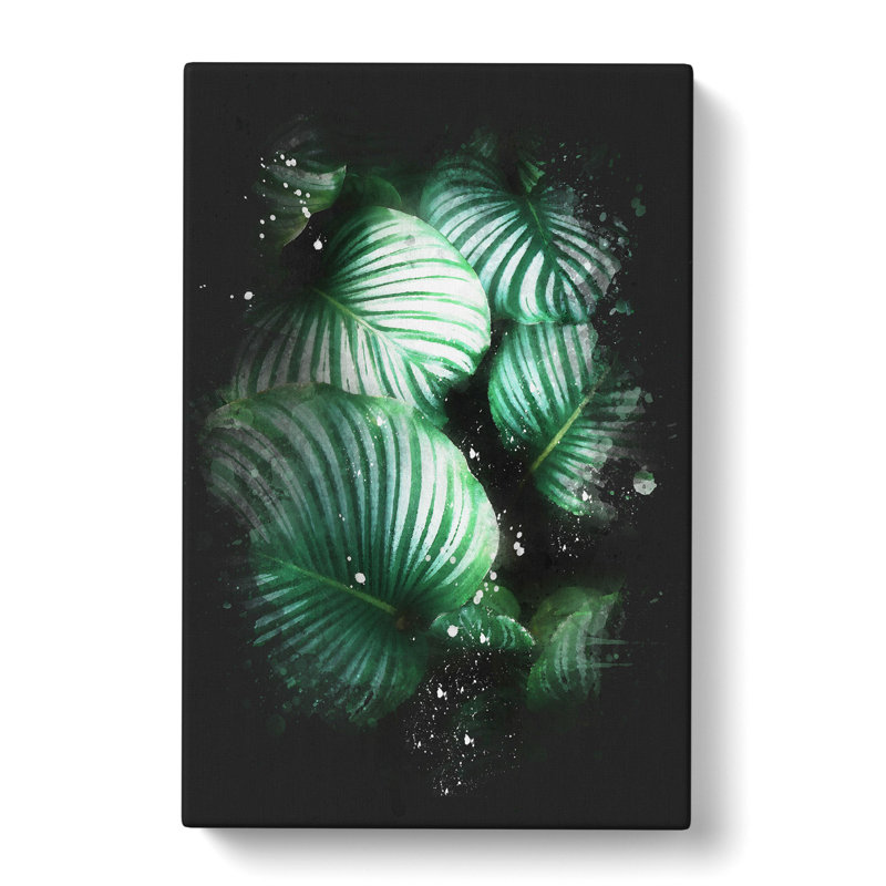 Gathered Green Plant Leaves - Wrapped Canvas Painting, 60cm H x 40cm W x 3cm D