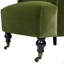 Fauteuil à accoudoirs plissés 30 po, velours performance vert olive