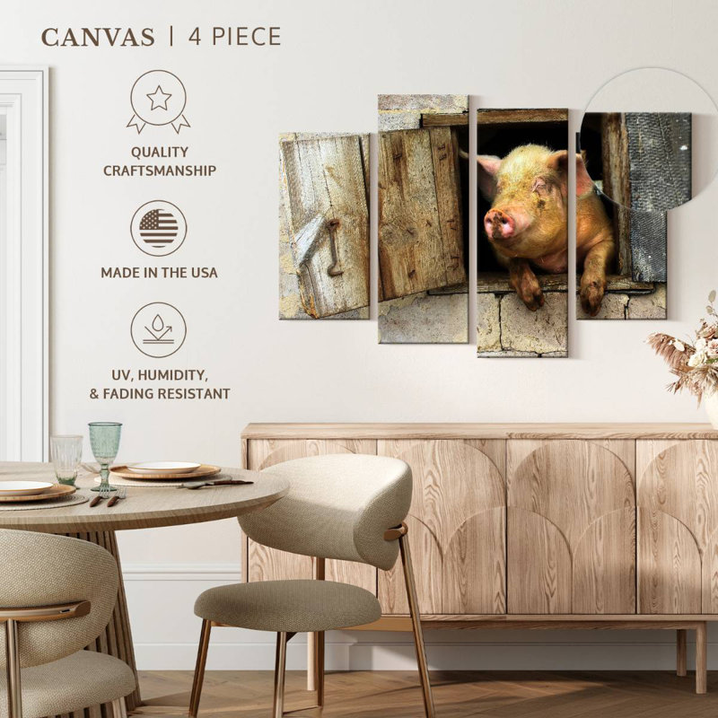 Brampt Smiling Pig, 32" H x 52" W