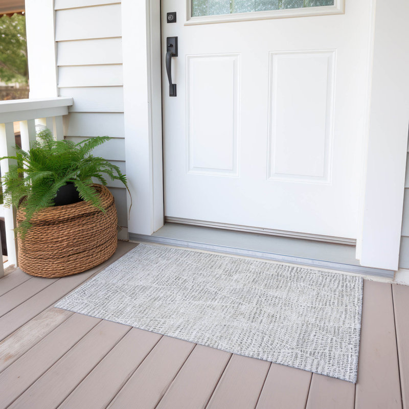 Jurnee Washable Geometric Indoor / Outdoor Rug, Rectangle 1'8" x 2'6"