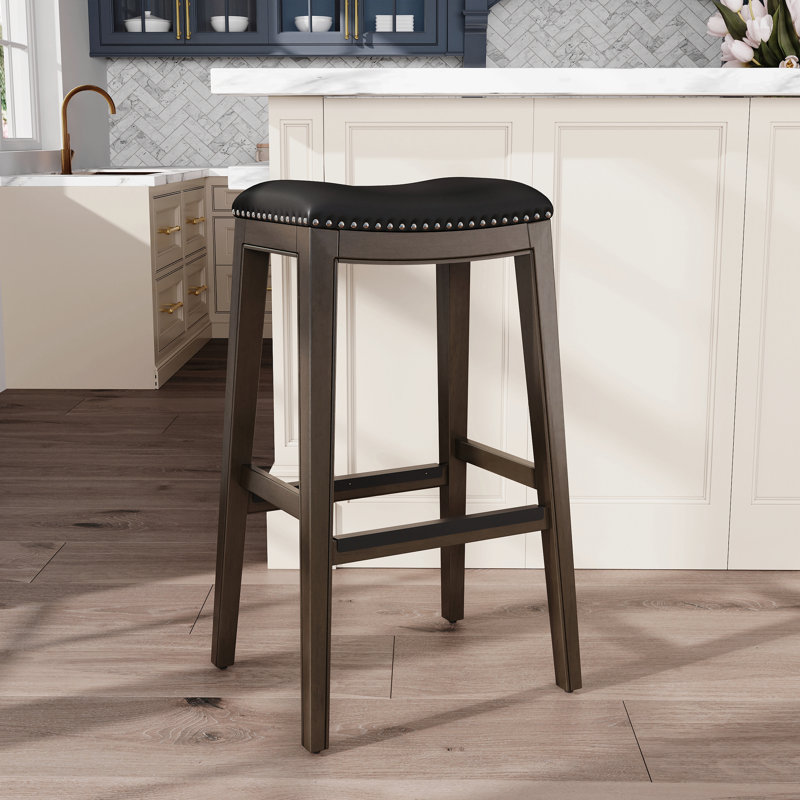 30" Bar Height Saddle Stool, Brown
