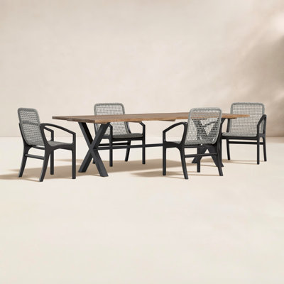 Eloisa 95" Eucalyptus Patio Dining Set