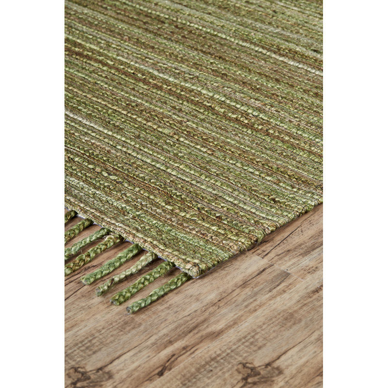 Tapis rayé tissé à la main Cedarburg, Rectangle 8 pi x 10 pi