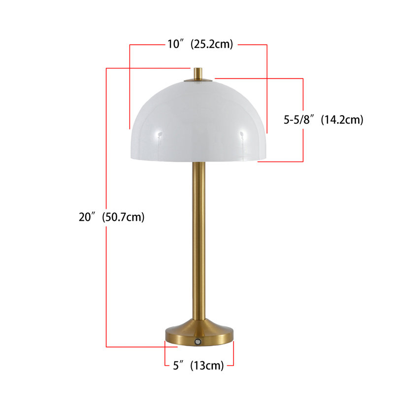 Lampe de table à DEL à finition dorée 20 "à intensité variable