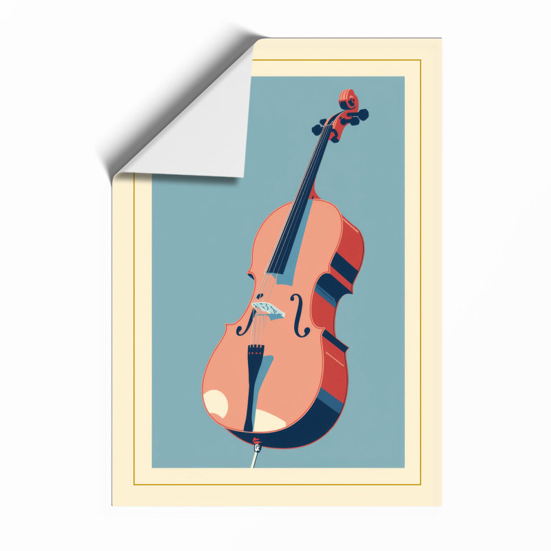 Violin in Stillness Modern - Framed Print, A4 - 29.7 x 21.0 cm, Unframed