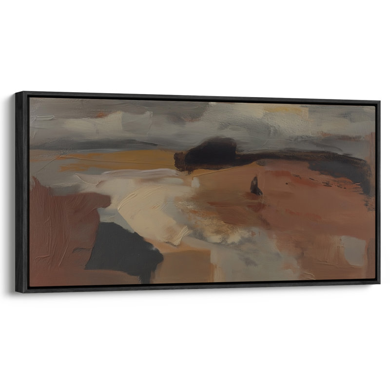 «Neutral Abstract Desert Art», impression murale, Noir, H 30 po x l 60 po