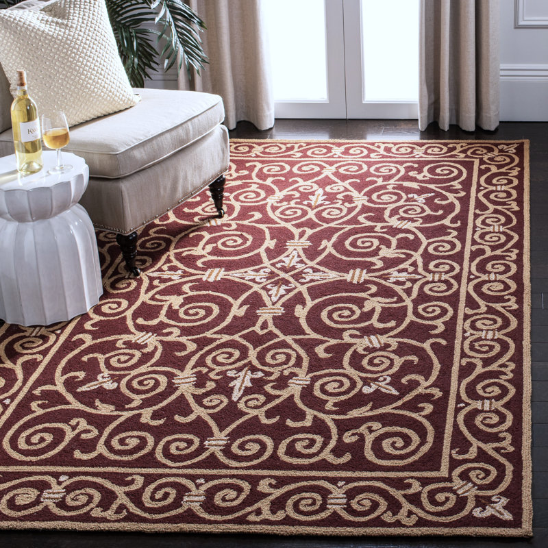 Brayton Hand Hooked Wool Pile Oriental Rug, Rectangle 6' x 9'