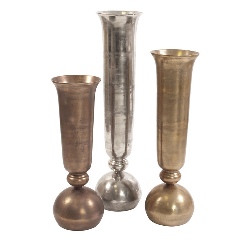 Handmade Metal Floor Vase, Gold