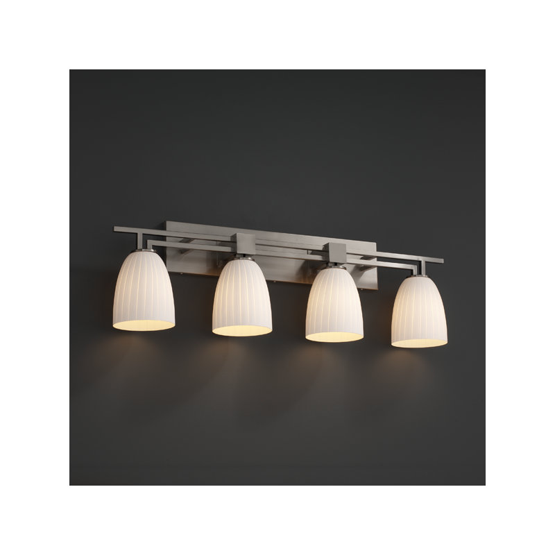 Carols 4 - Light Vanity Light, Ribbon, Dark Bronze
