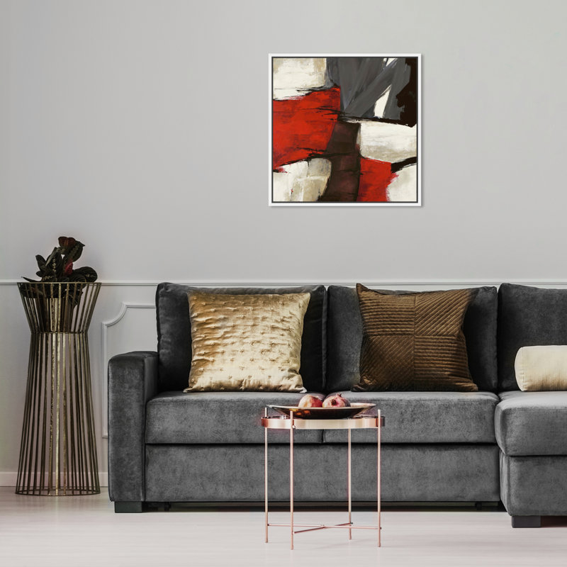 Abstrait Sai - Rubrum - impression sur toile tendue, Toile avec cadre, H 16 po x l 16 po, Blanc