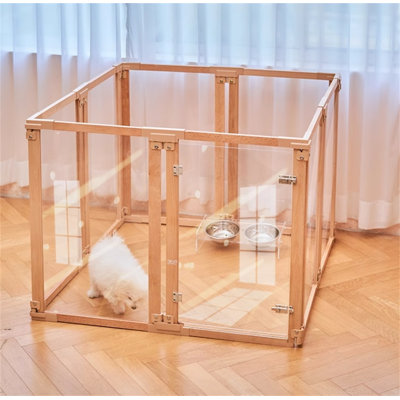 35.43'' H 6 Panel Solid Wood Exercise Pen