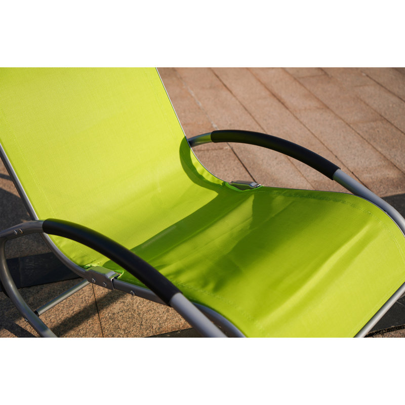 Chaise longue simple inclinable 59 po, Vert / argenté
