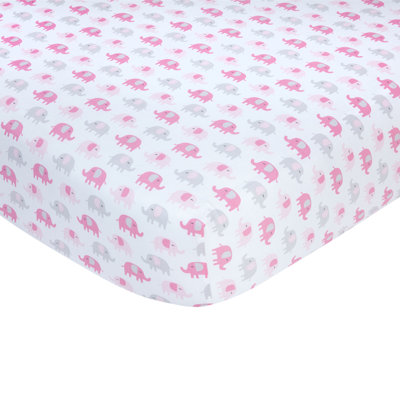 Drap-housse pour lit de bébé Elephant Sateen