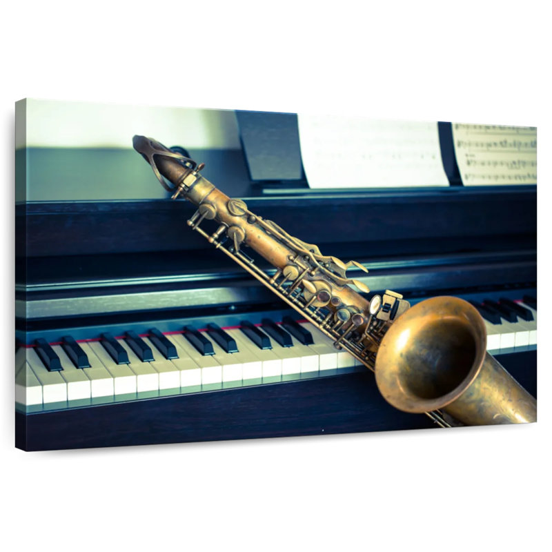 Abarca piano et saxophone, H 8 po x l 12 po