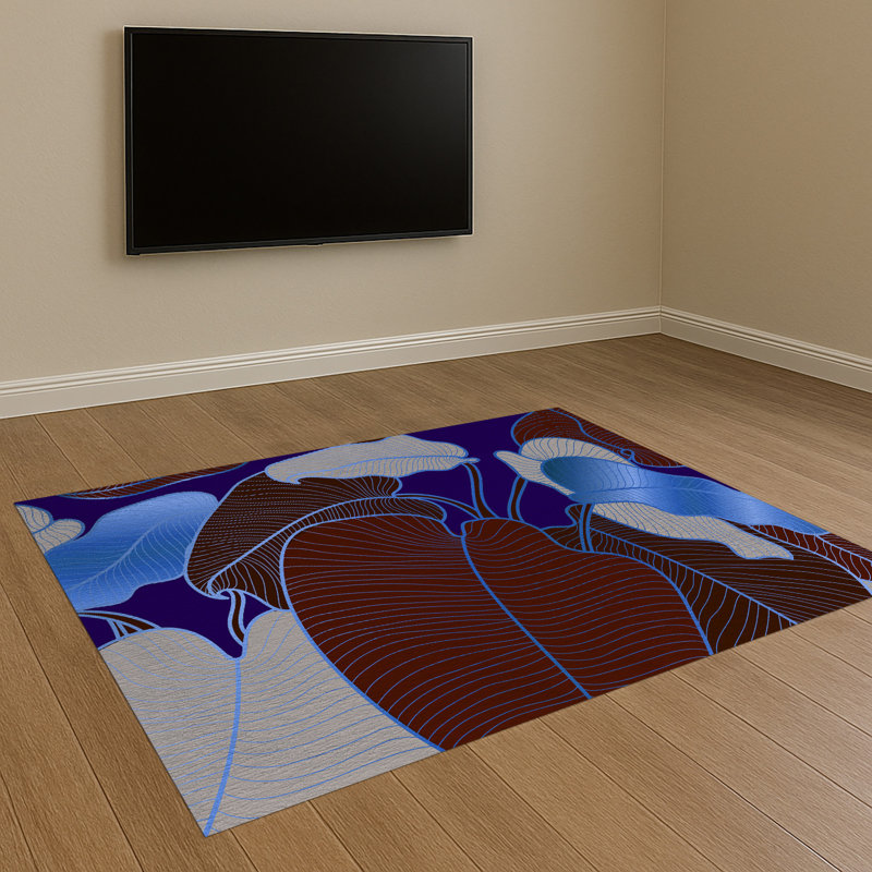 Floral Area Rug, Rectangle 155 x 230 cm