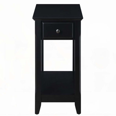 Table d'appoint noire avec tablette inférieure