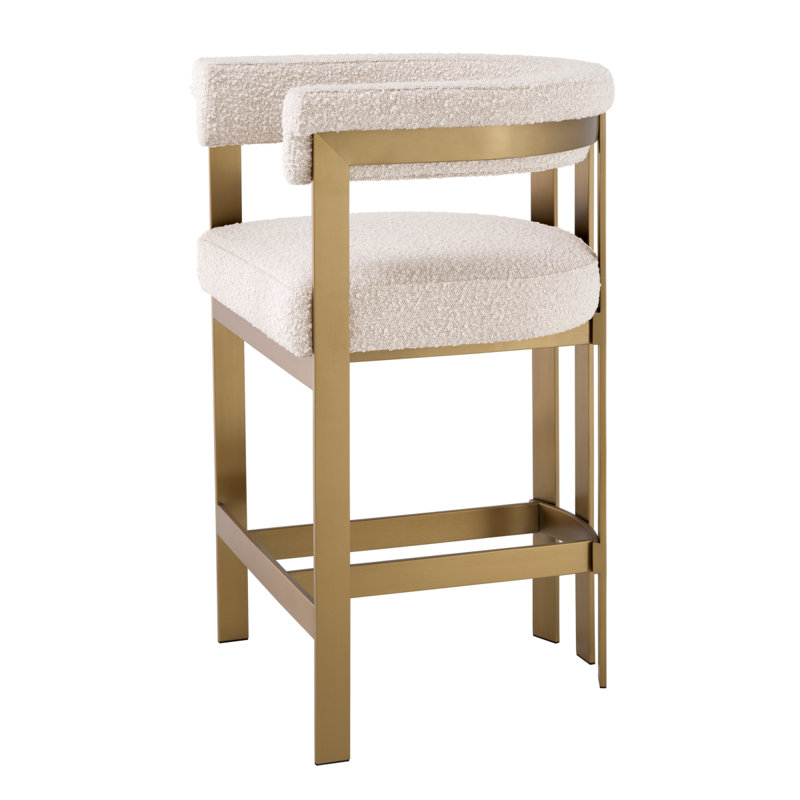 Clubhouse Upholstered Stool, Counter Stool (27.17" Seat Height), Boucle Cream