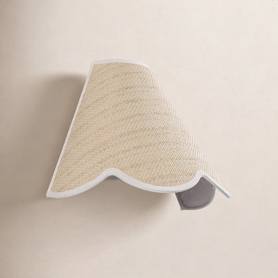 Soto 1-Light Hardwired Rattan Flush Mounted Sconce