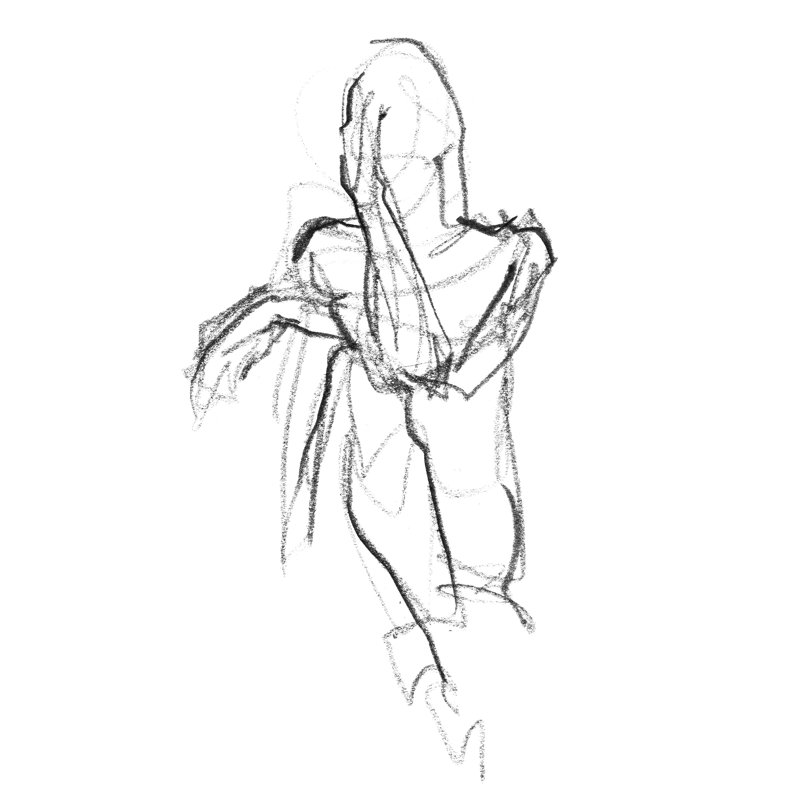 Contemplate I by Jennifer Paxton Parker - Drawing, 76cm H x 51cm W, Wrapped Canvas