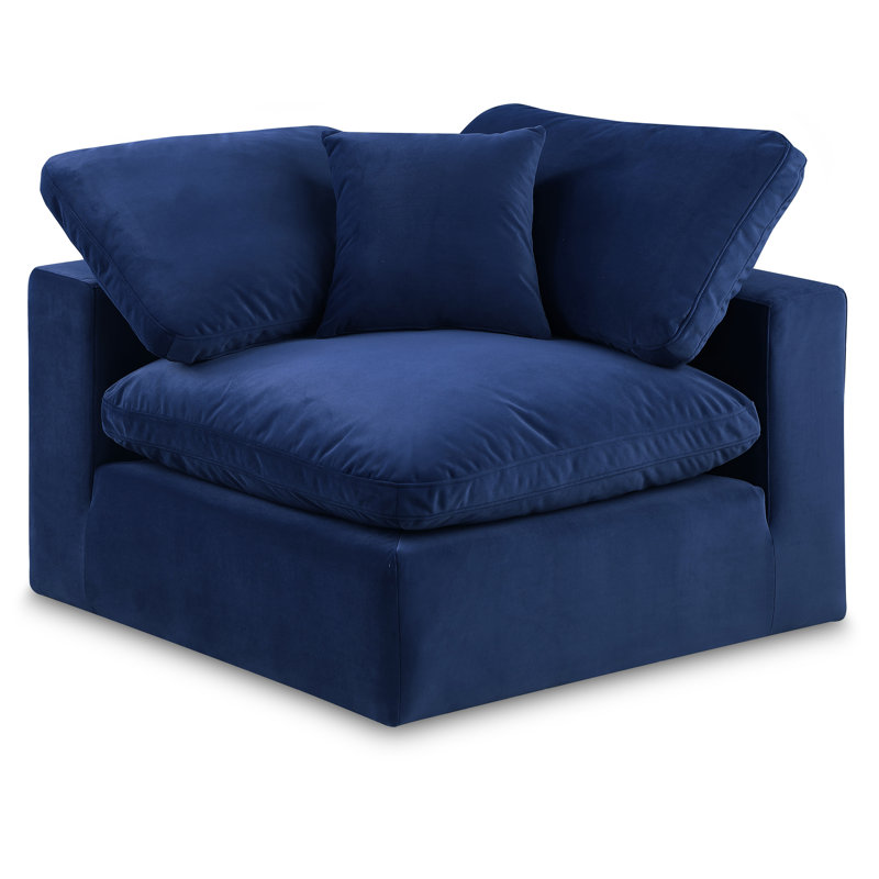 Chaise d'appoint en velours 40 po, Velours marine