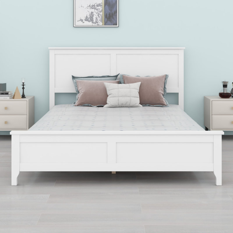 Lit plateforme Modern, Blanc, Grand lit