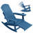Outdoor Adirondack Rocking Chair With Retractable Ottoman HIPS All Weather Oversized Plastic Patio Rocker Chair-12950019