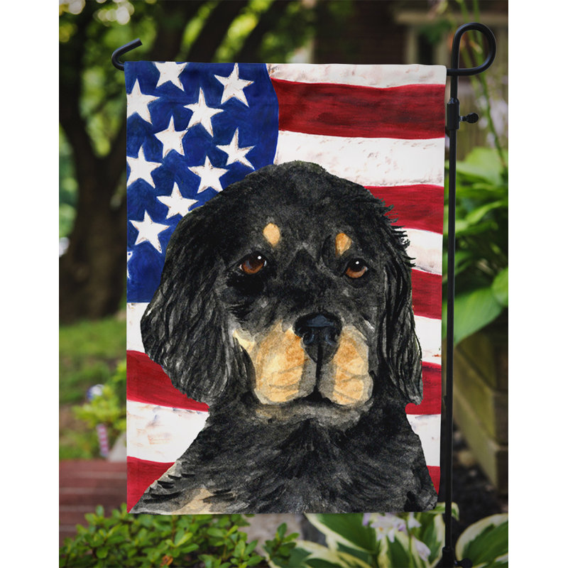 2 côtés en polyester de 2 côtés american drapeau de jardin, Grand Danois harlequin