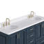 72.25'' Double Bathroom Vanity with Carrara Quartz Top-94668823