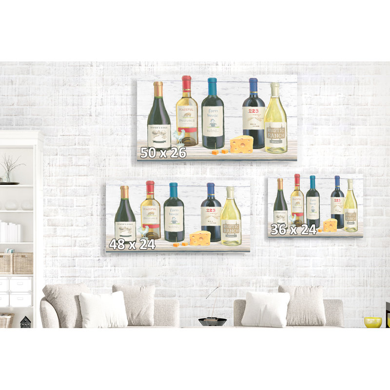 Vin et fromage, bouteilles, texture de bois, vigneron, H 26 po x l 50 po x P 1,5 po
