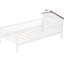 Lit simple en bois avec tête de lit en forme de maison, rangement intégré, DEL, blanc-2101129424-2101129426