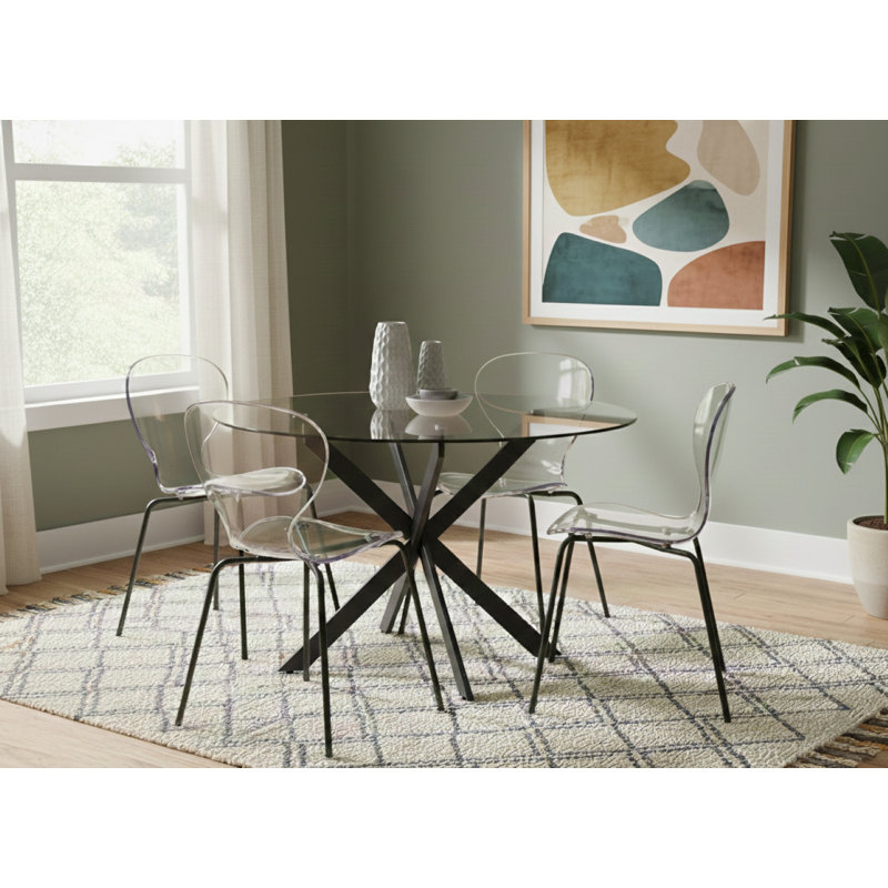 Chaise d'appoint empilable Clarion, Polycarbonate noir Lucite