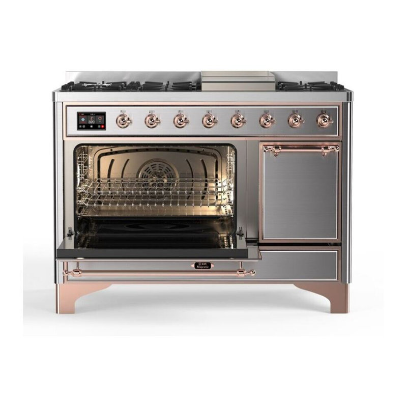 Majestic II 47.83" 5.02 Cu.Ft. Freestanding Dual Fuel with Griddle and Convection Oven, Stainless Steel/Copper