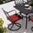 7pcs Metal Patio Dining Set With Umbrella Hole, Swivel Chairs With Cushions-573353519-573353514