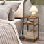 Anesha 3 Tier Square Side Table With Steel Frame