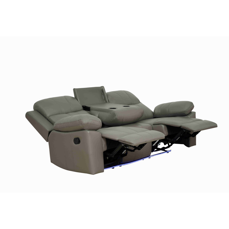 Canapé inclinable avec table rabattable avec DEL, Gris