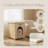 2-in-1 Dog Crate End Table Solid Wood Pet Furniture with Cushion for Small Dogs