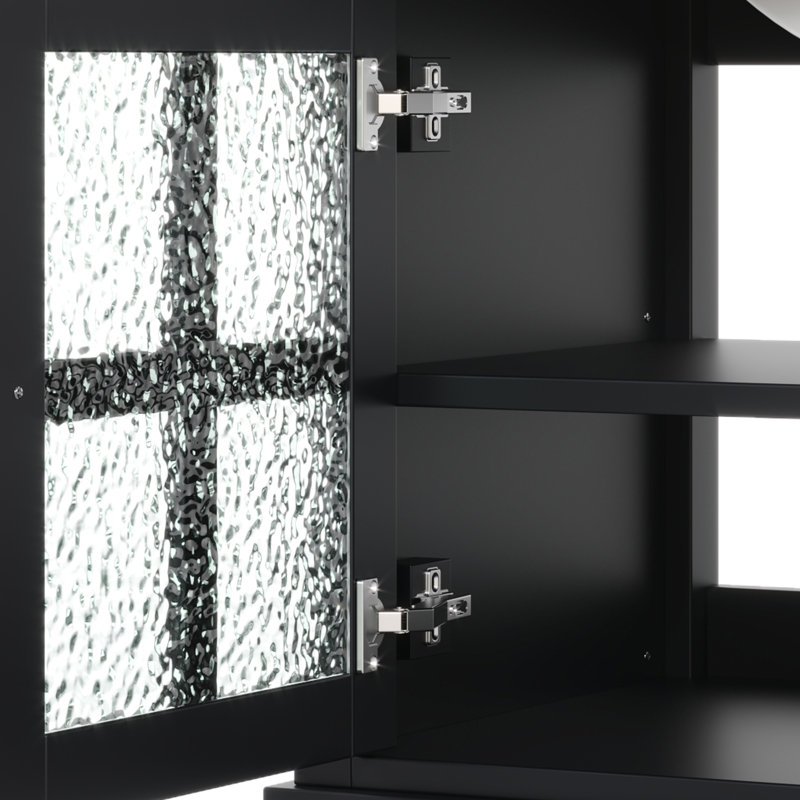 Meuble-lavabo simple 36 po avec lavabo en céramique, Noir