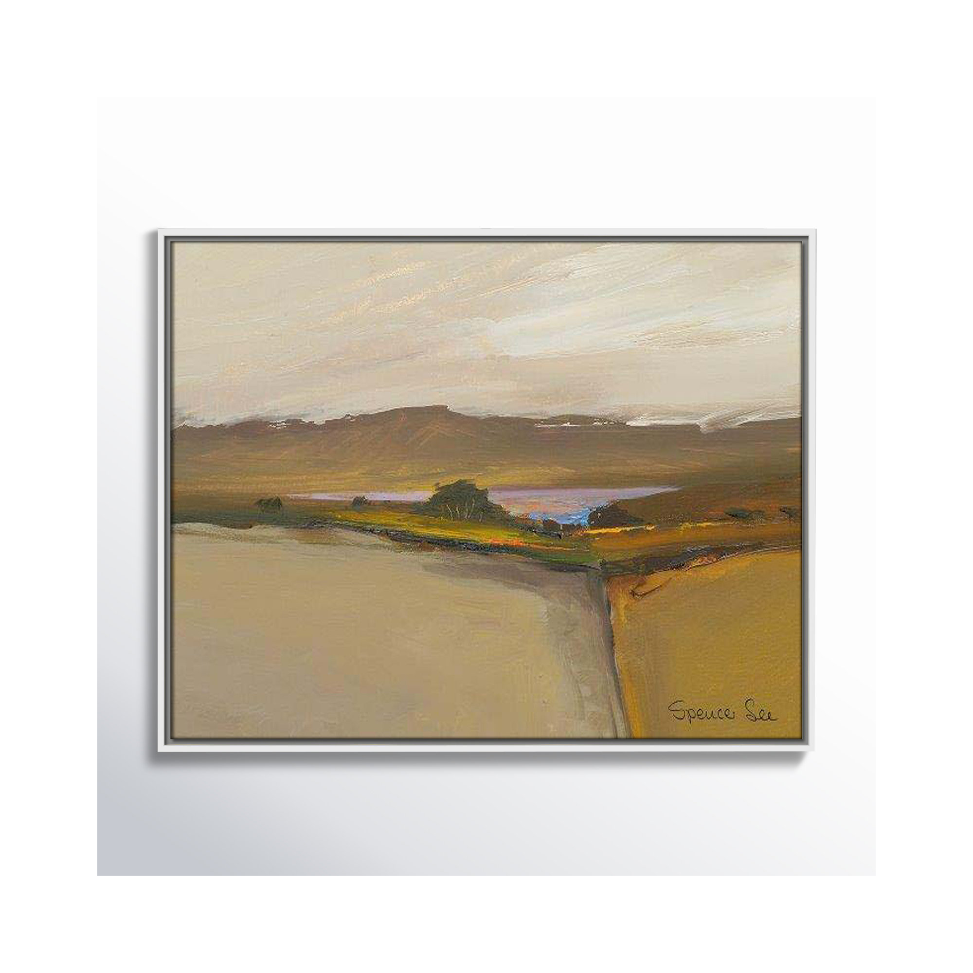 Heaven And Earth IV by Spencer Lee, 23.5'' H x 29.5'' W x 2'' D, White Framed