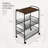 3 Tier Rolling Kitchen Cart with Storage and 2 Sliding Fruit Baskets, Brown