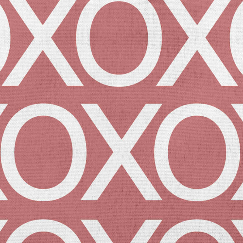 Valentine's Day Outdoor Reversible Throw Pillow, 18" x 18", Coral