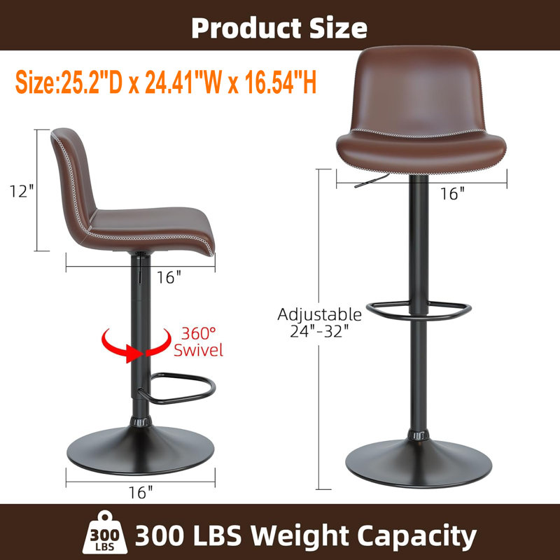 Ensemble de 4 tabourets de bar Modern, Brun
