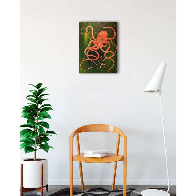 Pieuvre - reproduction sur toile, H 24 po x l 18 po