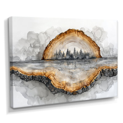 Onyx cristal foncé lac dans la forêt de pins III - lac, art mural