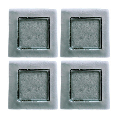 Glass Dinnerware 6" x 6" Square Transparent  Glass Plate (Set of 4)