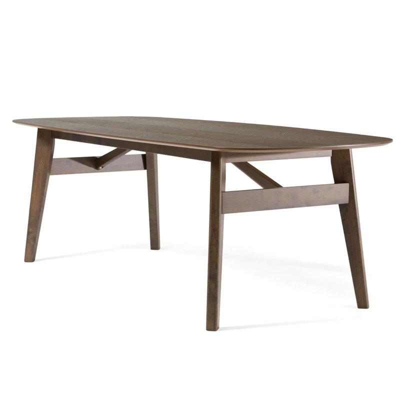 Cid Estele Dining Table, Wenge Brown Solid Wood, Rectangular 95 Inch