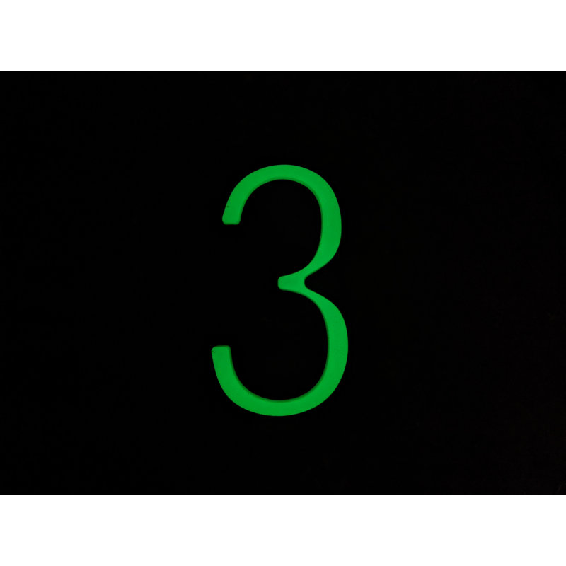 Numéro de maison à fixation en surface 6 po H, Vert, 3