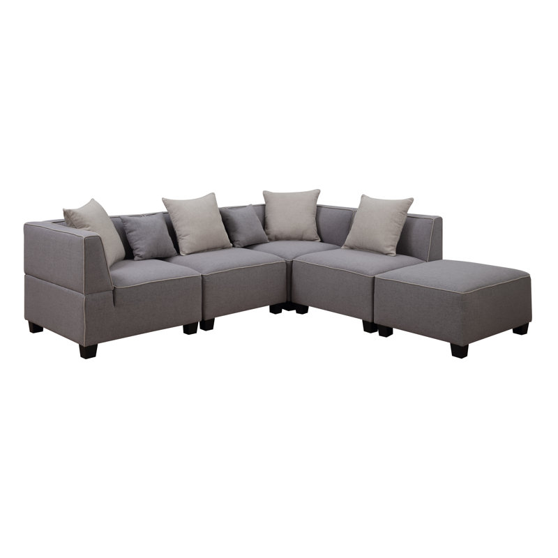 Canapé modulaire réversible avec repose-pieds de 106,06 po Trini